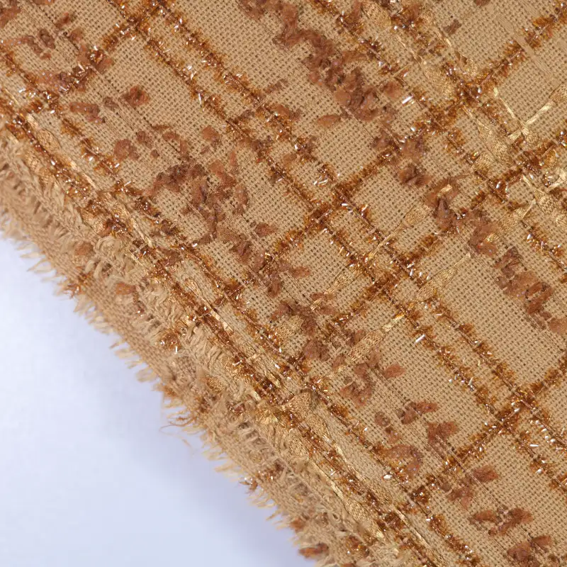 China Fabric for Skirt,Backless Beach Dress,Tank Midi Dress Chanel-Style Fabric Woolen Polyester COFFEE color buy from China wholesaler bulk order at wholesale price free worldwide shipping Alibaba