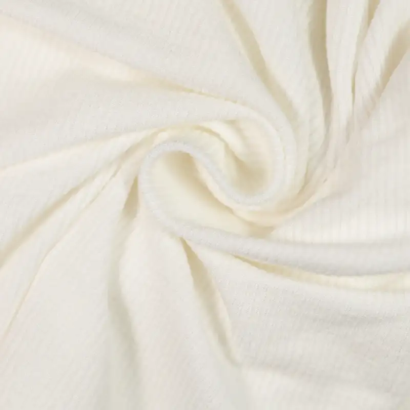 China Fabric for Blouse,Skirt,Backless Beach Dress Rib Knit Fabric Rayon Spandex white color buy from China wholesaler bulk order at wholesale price free worldwide shipping Alibaba