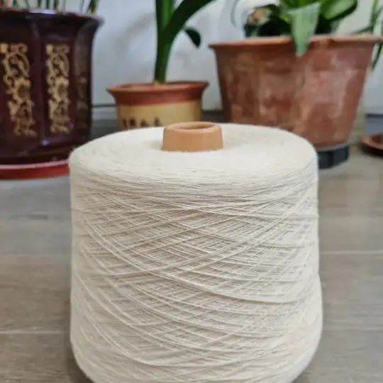 China Yarn for Full-Zipper Cardigan (Sweater),Half-Zipper Cardigan (Sweater),Shirt Long Sleeve Button (Sweater) Semi-Worsted Spun Regular Yarn Cotton Silk white color buy from China wholesaler bulk order at wholesale price free worldwide shipping Alibaba