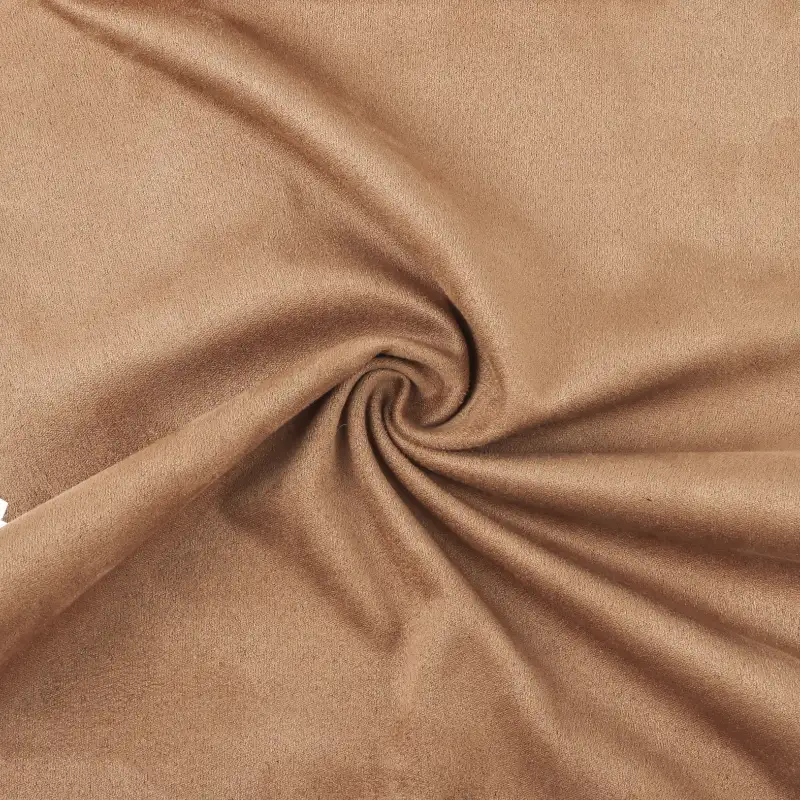 China Fabric for Jackets,Trench Coat,Overcoat,Waist coat Suede Knit Fabric Polyester Spandex light brown color buy from China wholesaler bulk order at wholesale price free worldwide shipping Alibaba