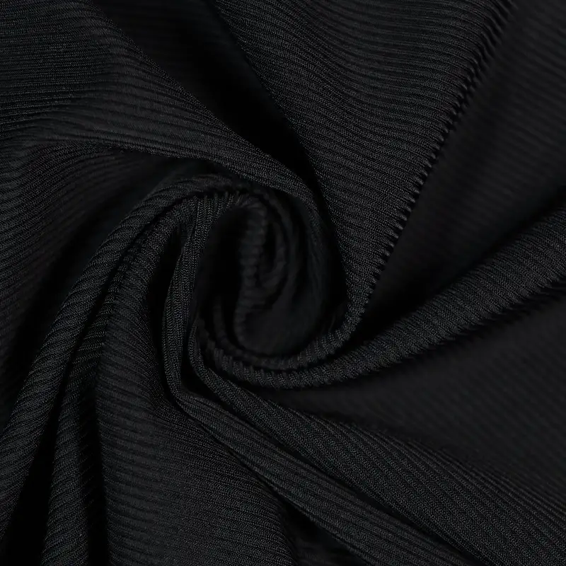China Fabric for T-Shirt,Skirt Rib Knit Fabric Polyester Recycled Spandex black color buy from China wholesaler bulk order at wholesale price free worldwide shipping Alibaba