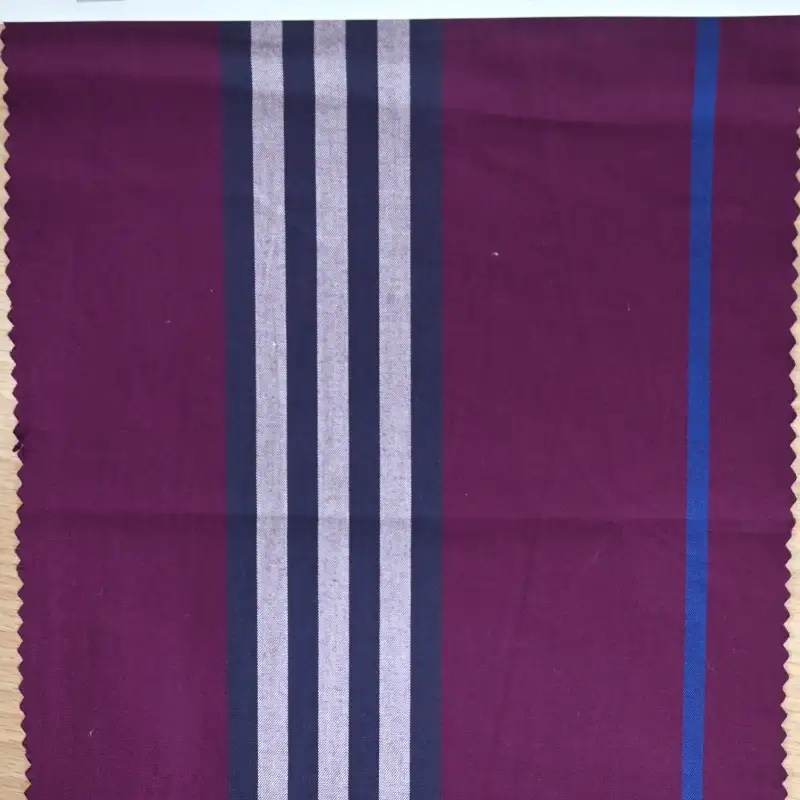 India Fabric for Shirt Cotton Plain Natural Woven Fabric COTTON LYCRA Purple Stripe color buy from India wholesaler bulk order at wholesale price free worldwide shipping Alibaba