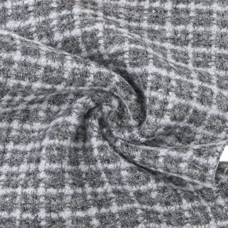 China Fabric for Jackets,Skirt,Trench Coat,Overcoat,Suit,Waist coat Chanel-Style Fabric Woolen Polyester Wool Other Coffee Gray  Bue Black color buy from China wholesaler bulk order at wholesale price free worldwide shipping Alibaba