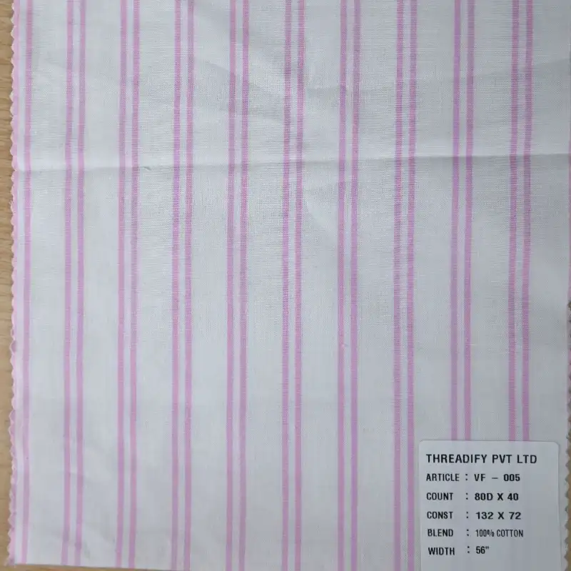 India Fabric for Shirt Cotton Plain Natural Woven Fabric cotton White Pink Stripe color buy from India wholesaler bulk order at wholesale price free worldwide shipping Alibaba
