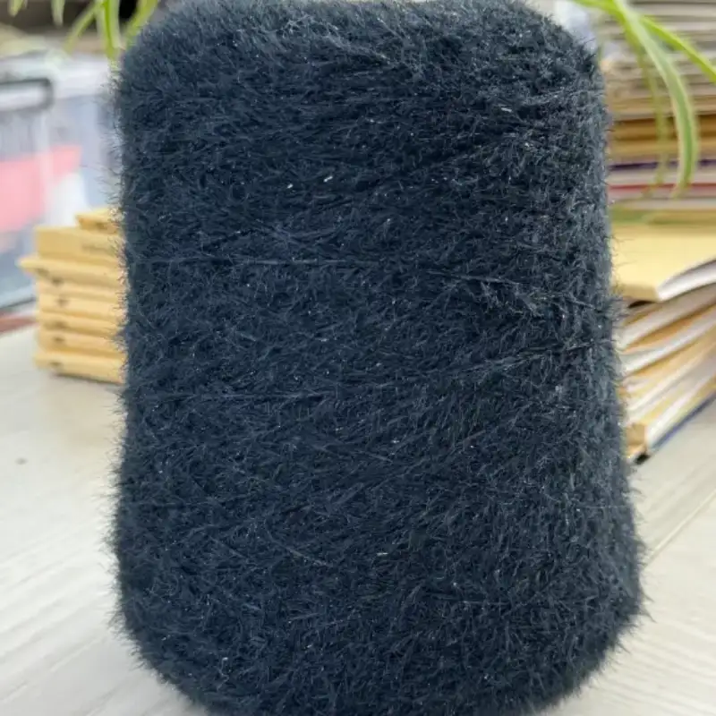 China Yarn for Ladies Vest (Sweater),Men’s Vest (Sweater),Open Cardigan (Sweater),Crew Neck Pullover (Sweater),Crop Top Pullover (Sweater),Hoodie  (Sweater) Cat Feather Yarn Fancy Yarn Nylon Recycled Polyester Metallic Gold Black color buy from China wholesaler bulk order at wholesale price free worldwide shipping Alibaba