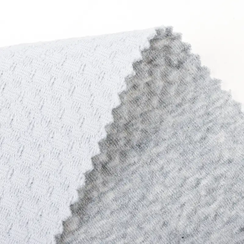 China Fabric for T-Shirt,Crop Top,Shorts,Loungewear Jacquard Knit Fabric Cotton Polyester Spandex Gray color buy from China wholesaler bulk order at wholesale price free worldwide shipping Alibaba