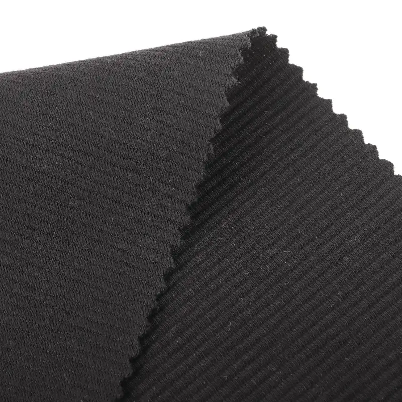 China Fabric for T-Shirt,Tank Top,Crop Top,Shorts,Loungewear Ottoman Knit Fabric Cotton Polyester Spandex Black color buy from China wholesaler bulk order at wholesale price free worldwide shipping Alibaba