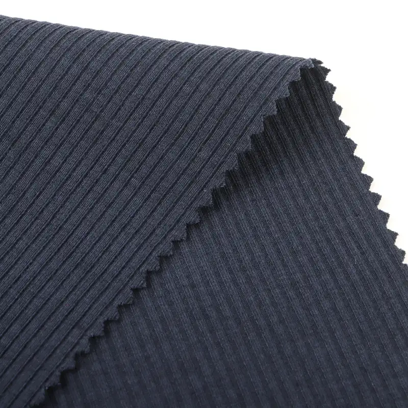 China Fabric for T-Shirt,Tank Top,Crop Top,Shorts,Pajamas,Loungewear Rib Knit Fabric Cotton Rayon Spandex NAVY color buy from China wholesaler bulk order at wholesale price free worldwide shipping Alibaba