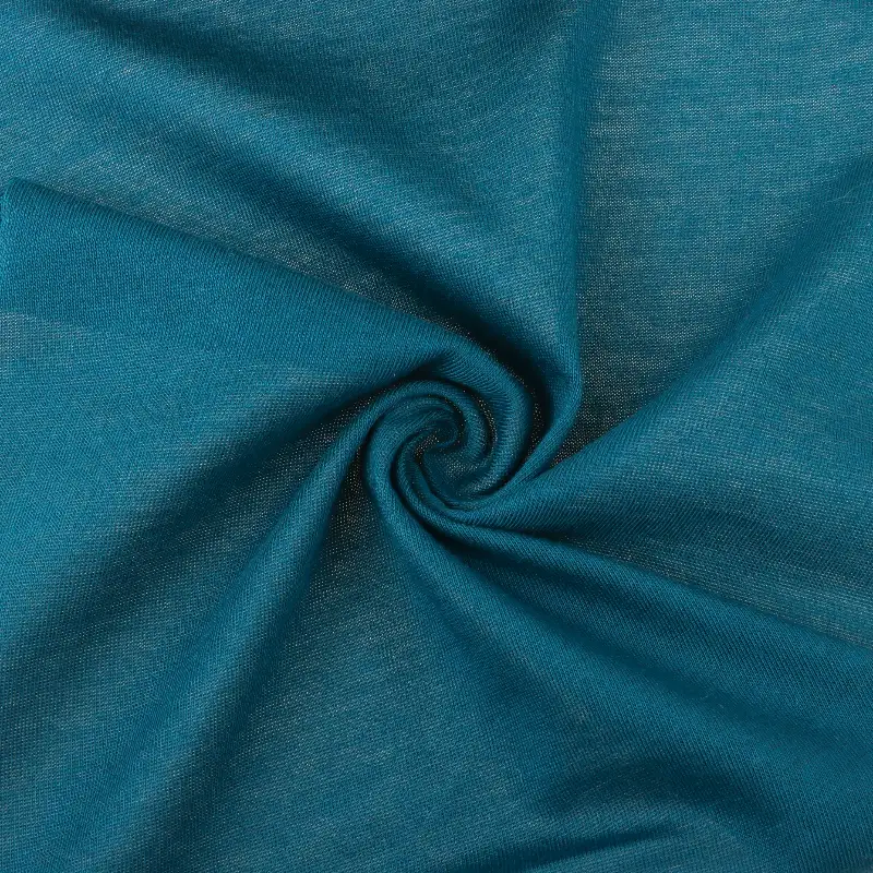 China Fabric for T-Shirt,Tank Top,Crop Top,Shorts,Pajamas,Loungewear Single Jersey Knit Fabric Cotton Modal blue-green color buy from China wholesaler bulk order at wholesale price free worldwide shipping Alibaba