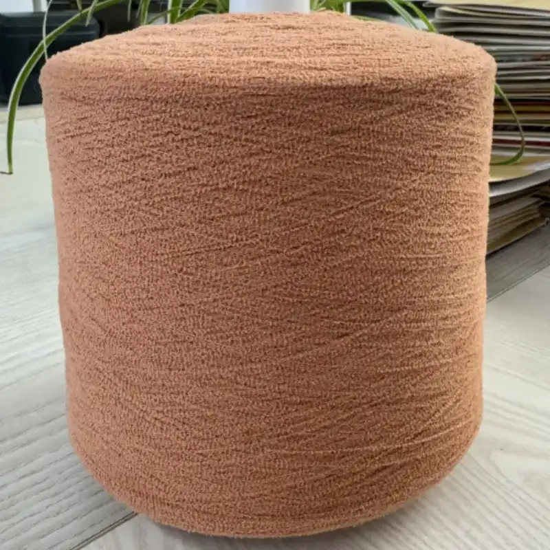 China Yarn for Ladies Vest (Sweater),Men’s Vest (Sweater),Open Cardigan (Sweater),Half-Zipper Cardigan (Sweater),Crew Neck Pullover (Sweater),Crop Top Pullover (Sweater),Hoodie  (Sweater) Teddy Yarn Fancy Yarn Polyester Camel color buy from China wholesaler bulk order at wholesale price free worldwide shipping Alibaba