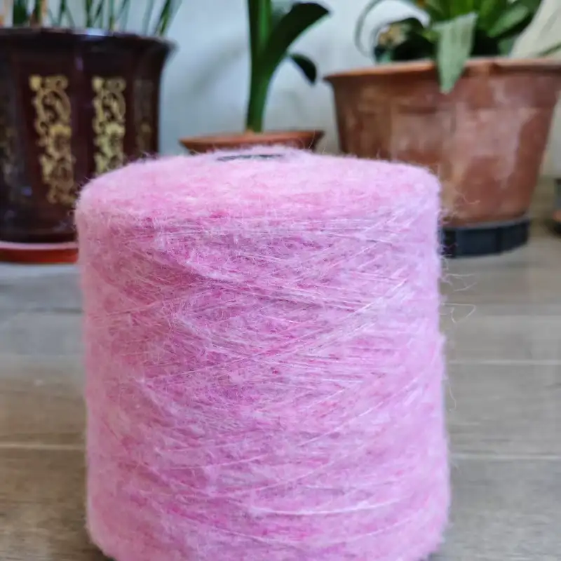 China Yarn for Men’s Vest (Sweater),Open Cardigan (Sweater),Full-Zipper Cardigan (Sweater) Mossy Yarn Fancy Yarn Recycled Polyester RWS Wool pink color buy from China wholesaler bulk order at wholesale price free worldwide shipping Alibaba