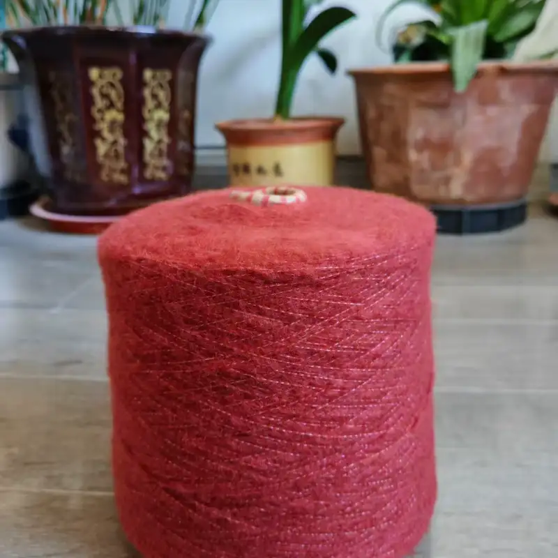 China Yarn for Open Cardigan (Sweater),Full-Zipper Cardigan (Sweater),Half-Zipper Cardigan (Sweater),Shirt Long Sleeve Button (Sweater) Mossy Yarn Fancy Yarn Recycled Polyester Acrylic Wool Spandex red color buy from China wholesaler bulk order at wholesale price free worldwide shipping Alibaba