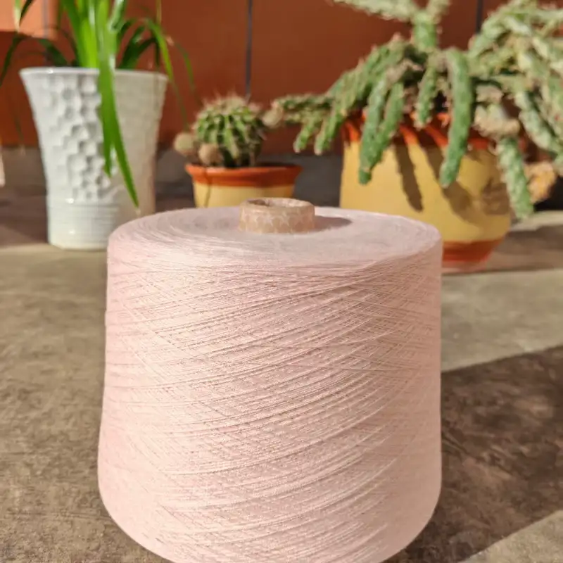 China Yarn for Full-Zipper Cardigan (Sweater),Half-Zipper Cardigan (Sweater) Ring Spun Regular Yarn Recycled Cotton Eco Vero Viscose pink color buy from China wholesaler bulk order at wholesale price free worldwide shipping Alibaba