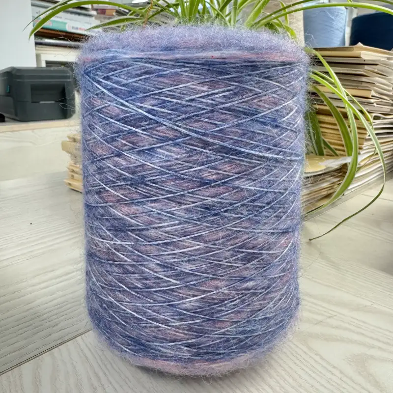 China Yarn for Ladies Vest (Sweater),Men’s Vest (Sweater),Open Cardigan (Sweater),Half-Zipper Cardigan (Sweater),Crew Neck Pullover (Sweater),Crop Top Pullover (Sweater) Air Spun Yarn Fancy Yarn Polyester Acrylic Nylon Wool blue color buy from China wholesaler bulk order at wholesale price free worldwide shipping Alibaba