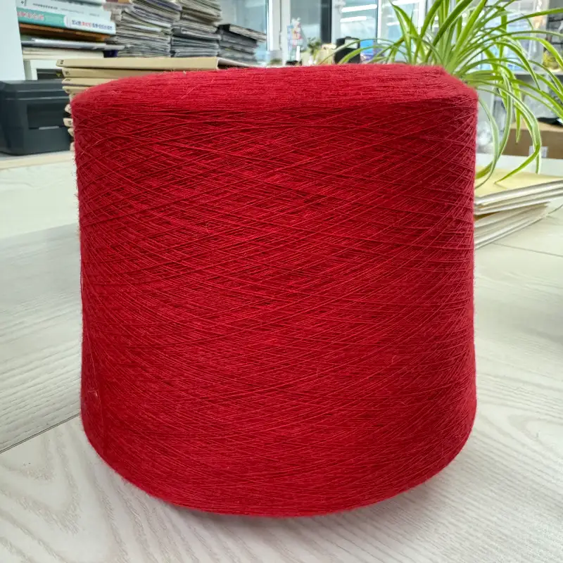 China Yarn for Ladies Vest (Sweater),Men’s Vest (Sweater),Open Cardigan (Sweater),Half-Zipper Cardigan (Sweater),Crew Neck Pullover (Sweater),Crop Top Pullover (Sweater) Semi-Worsted Spun Regular Yarn Viscose Acrylic Wool Red color buy from China wholesaler bulk order at wholesale price free worldwide shipping Alibaba