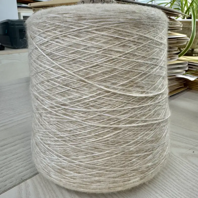 China Yarn for Ladies Vest (Sweater),Men’s Vest (Sweater),Open Cardigan (Sweater),Half-Zipper Cardigan (Sweater),Crew Neck Pullover (Sweater),Crop Top Pullover (Sweater) Air Spun Yarn Fancy Yarn Recycled Polyester Acrylic Nylon Beige color buy from China wholesaler bulk order at wholesale price free worldwide shipping Alibaba