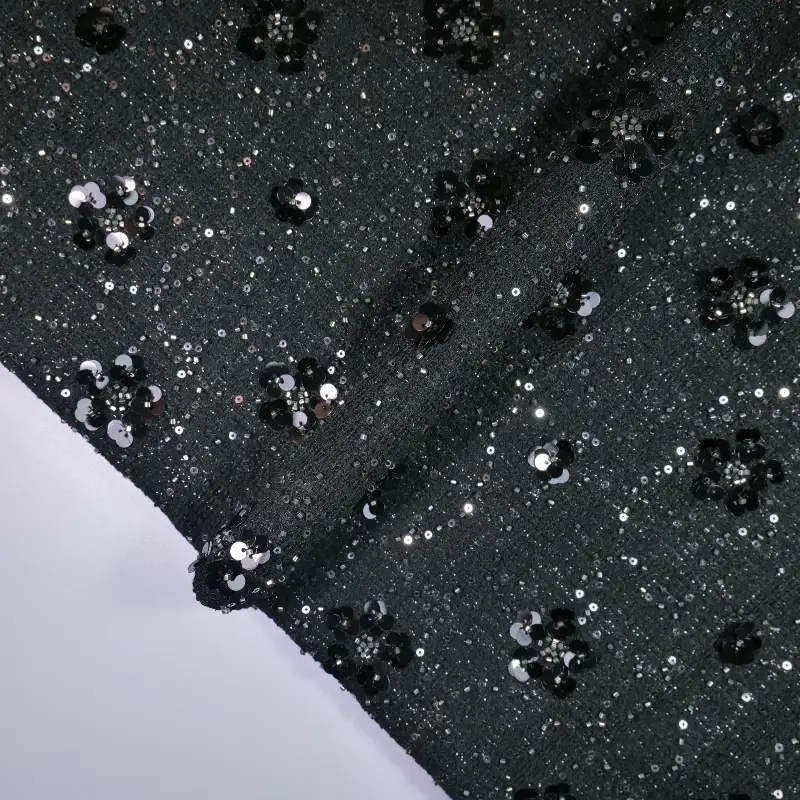 China Fabric for Pants,Jackets,Skirt Chanel-Style Fabric Woolen Polyester Wool Spandex Lurex Black color buy from China wholesaler bulk order at wholesale price free worldwide shipping Alibaba