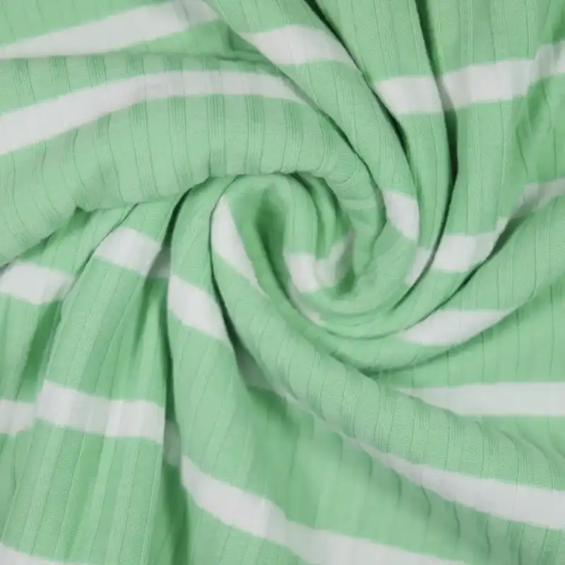China Fabric for T-Shirt,Jogger,Strap Midi Dress,Tank Wrap Midi Dress Rib Knit Fabric Cotton Polyester Elastane Green color buy from China wholesaler bulk order at wholesale price free worldwide shipping Alibaba