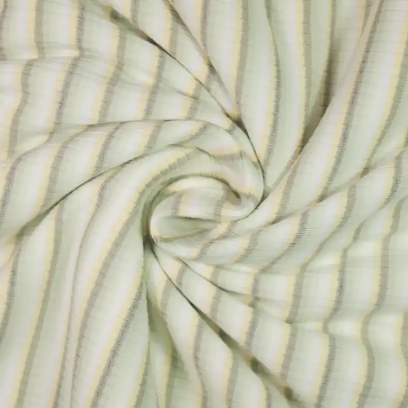 China Fabric for T-Shirt,Jogger,Ruffle Shirt Dress,Strap Midi Dress Rib Knit Fabric Cotton Polyester Elastane light green color buy from China wholesaler bulk order at wholesale price free worldwide shipping Alibaba