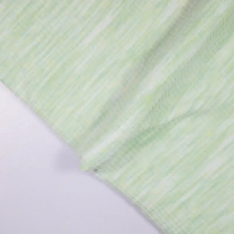 China Fabric for T-Shirt,Ruffle Shirt Dress,Strap Midi Dress,Tier Midi Shirt Dress Rib Knit Fabric Cotton Polyester Elastane light green color buy from China wholesaler bulk order at wholesale price free worldwide shipping Alibaba