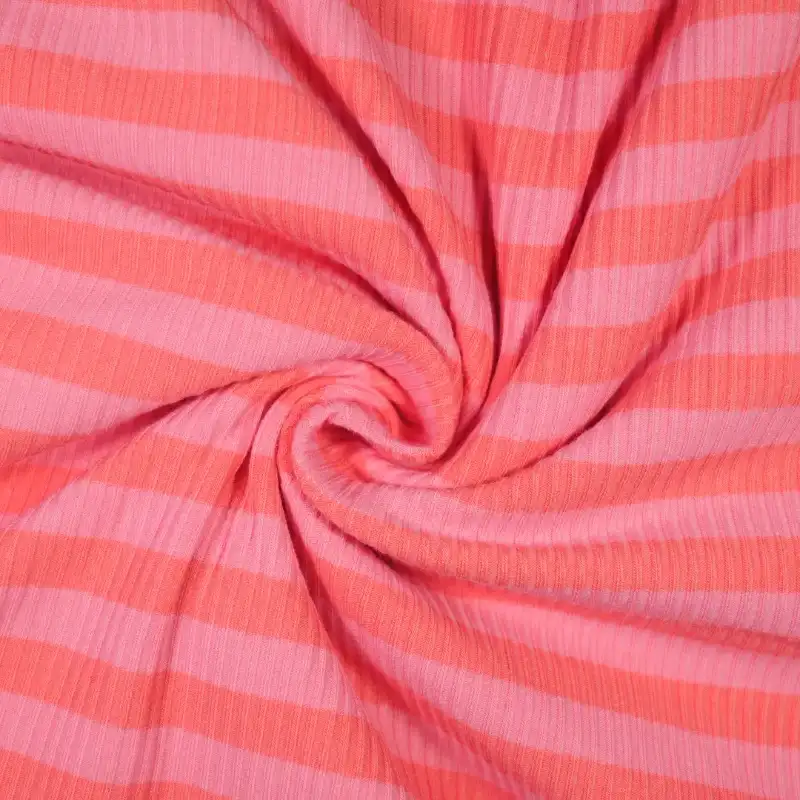 China Fabric for T-Shirt,Jogger,Strap Midi Dress,Puff Sleeve Ruched Dress Rib Knit Fabric Cotton Polyester Elastane pink color buy from China wholesaler bulk order at wholesale price free worldwide shipping Alibaba