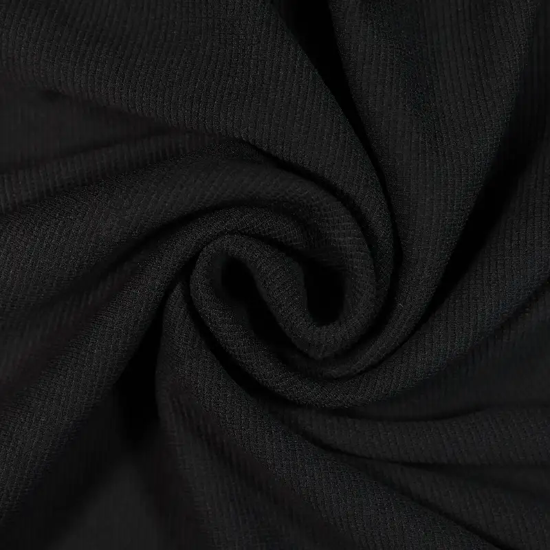 China Fabric for T-Shirt Rib Knit Fabric Polyester black color buy from China wholesaler bulk order at wholesale price free worldwide shipping Alibaba