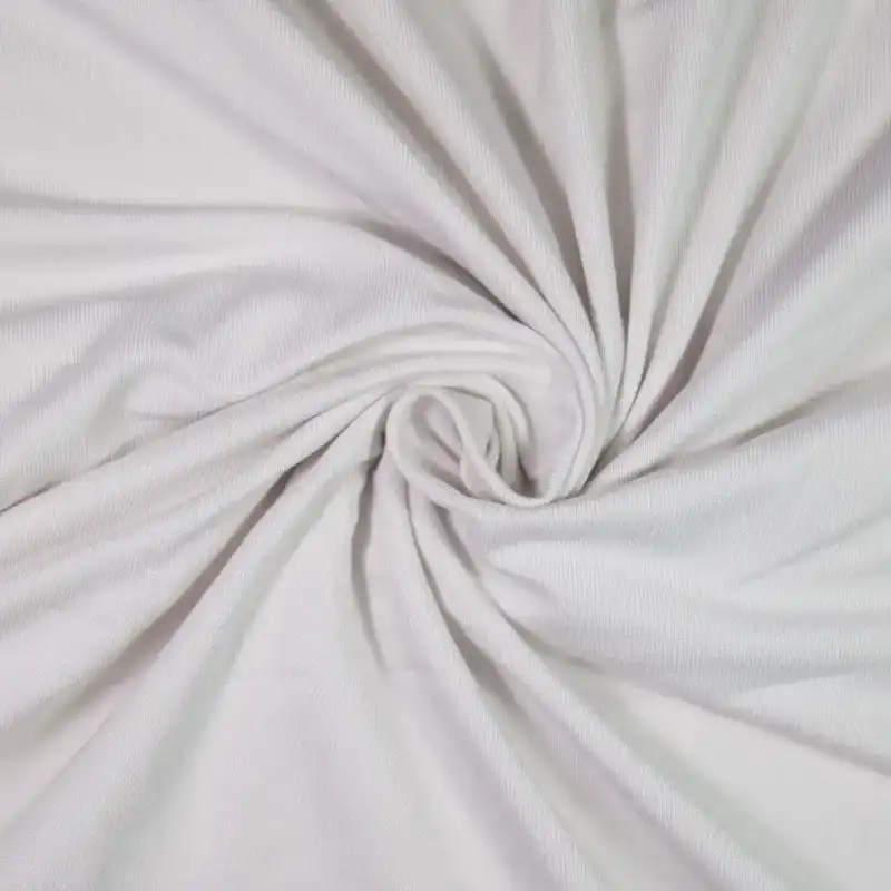 China Fabric for T-Shirt Single Jersey Knit Fabric Bamboo Elastane white color buy from China wholesaler bulk order at wholesale price free worldwide shipping Alibaba