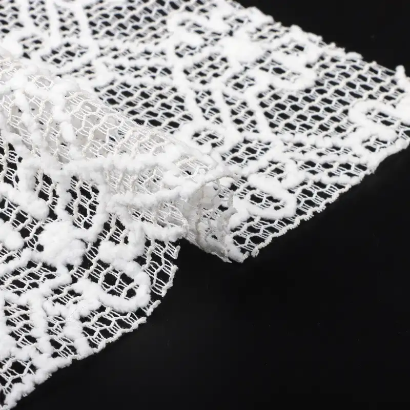 China Fabric for Shirt,Blouse,Crop Top,Skirt,Waist coat Lace Knit Fabric Polyester Cotton white color buy from China wholesaler bulk order at wholesale price free worldwide shipping Alibaba