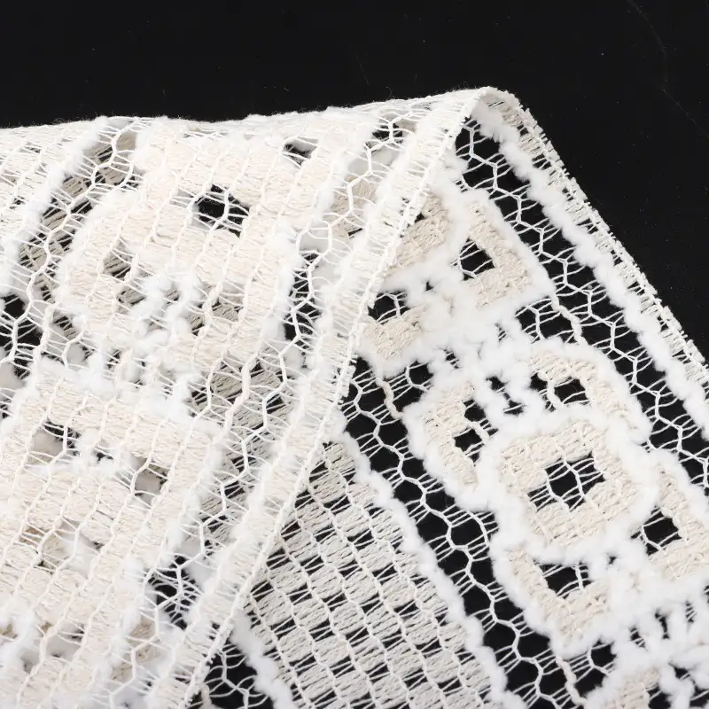 China Fabric for Shirt,Tank Top,Blouse,Skirt,Shorts Lace Knit Fabric Polyester Cotton cream color buy from China wholesaler bulk order at wholesale price free worldwide shipping Alibaba