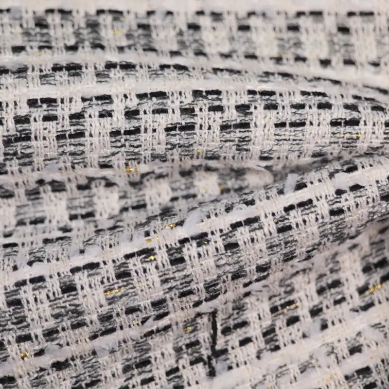 China Fabric for Jackets,Skirt Chanel-Style Fabric Woolen Polyester Rayon white black color buy from China wholesaler bulk order at wholesale price free worldwide shipping Alibaba