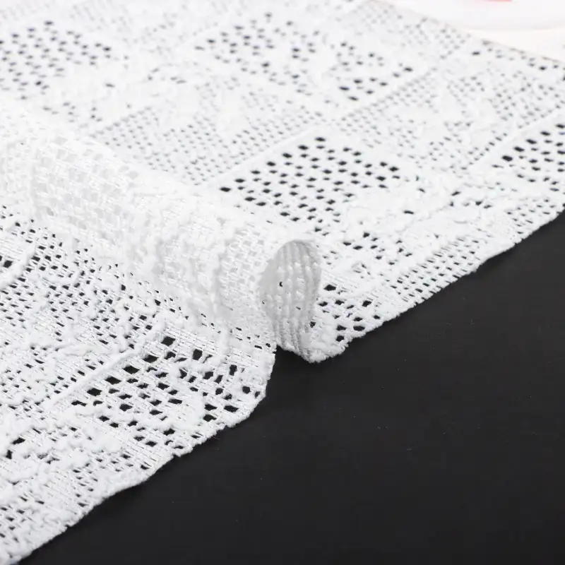 China Fabric for Shirt,Tank Top,Blouse,Skirt,Shorts Lace Knit Fabric Polyester Spandex white color buy from China wholesaler bulk order at wholesale price free worldwide shipping Alibaba