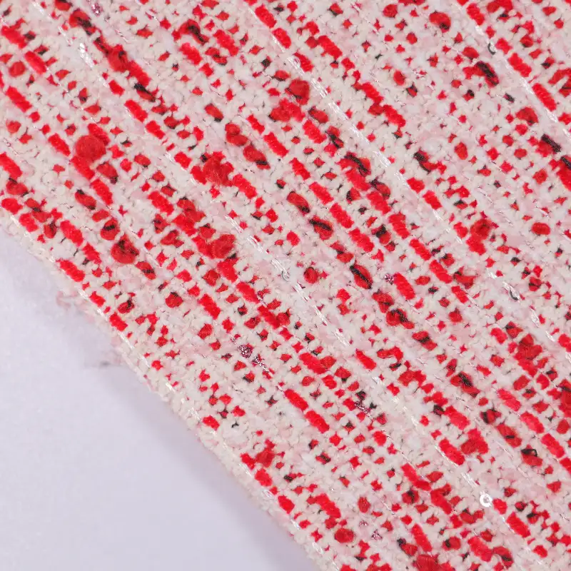China Fabric for Jackets,Skirt Chanel-Style Fabric Woolen Polyester red color buy from China wholesaler bulk order at wholesale price free worldwide shipping Alibaba