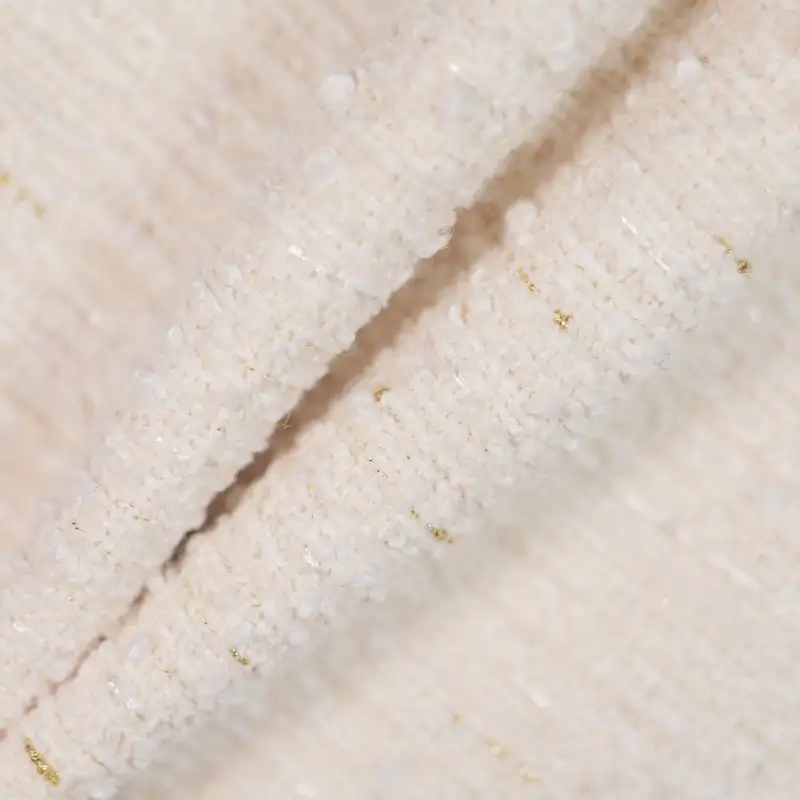 China Fabric for Skirt,Overcoat Chanel-Style Fabric Woolen Polyester white color buy from China wholesaler bulk order at wholesale price free worldwide shipping Alibaba