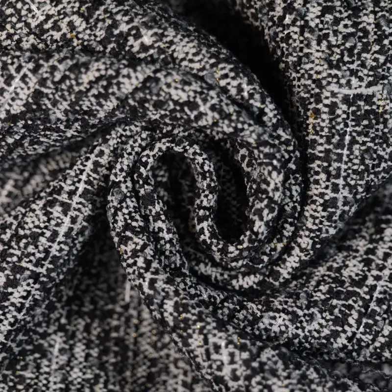 China Fabric for Skirt,Sleeveless Corset Midi Dress Chanel-Style Fabric Woolen Polyester black color buy from China wholesaler bulk order at wholesale price free worldwide shipping Alibaba