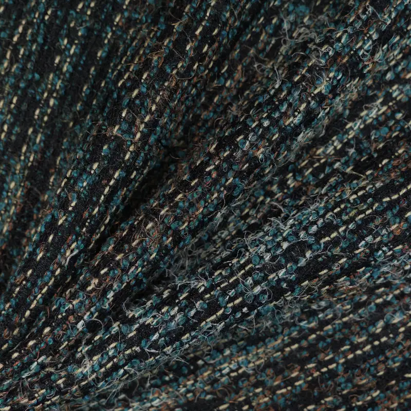 China Fabric for Skirt,Overcoat Chanel-Style Fabric Woolen Polyester Acrylic Wool Nylon black color buy from China wholesaler bulk order at wholesale price free worldwide shipping Alibaba