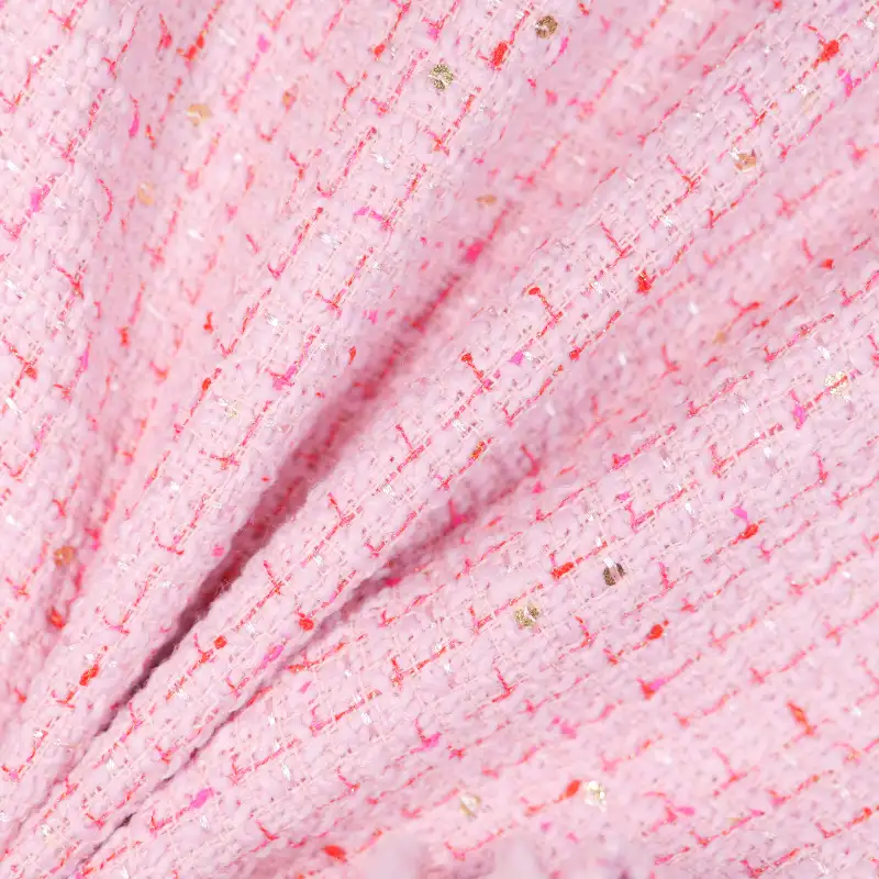 China Fabric for Jackets,Overcoat Chanel-Style Fabric Woolen Polyester Chemical Fiber pink color buy from China wholesaler bulk order at wholesale price free worldwide shipping Alibaba