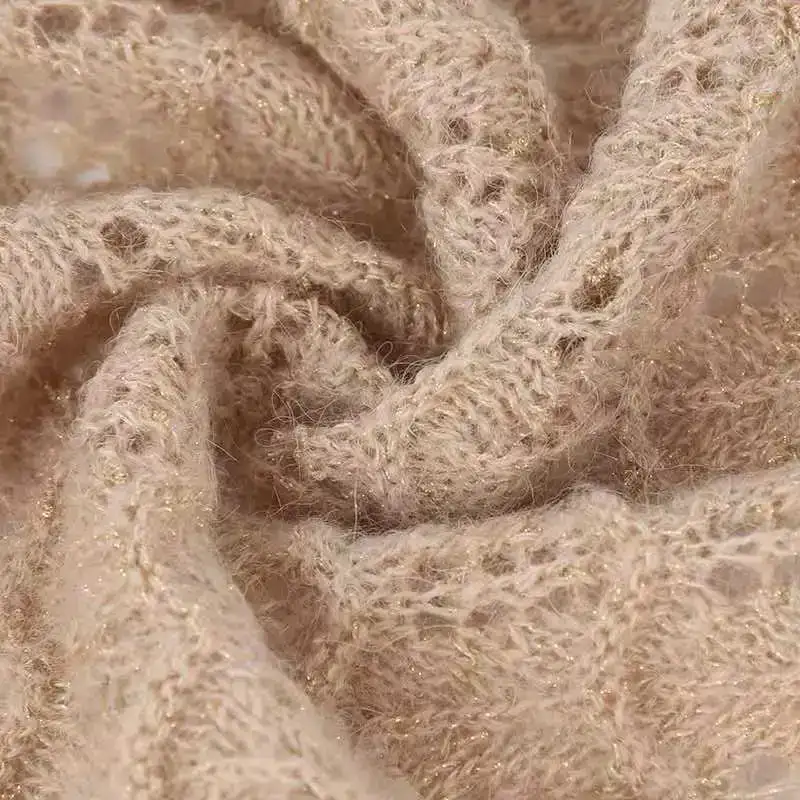 China Yarn for Ladies Vest (Sweater),Open Cardigan (Sweater),Knitted Jacket (Sweater),Dresses (Cardigan Open) (Sweater),Dresses (Cardigan Button) (Sweater) Knot Yarn Fancy Yarn Nylon Lurex light tan color buy from China wholesaler bulk order at wholesale price free worldwide shipping Alibaba