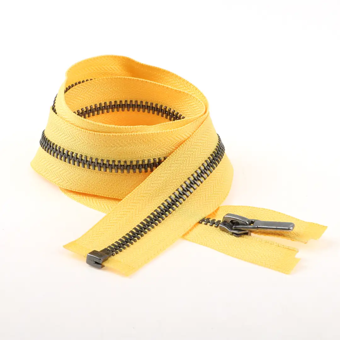 Yellow Open Metal Zippers Zipper for Overcoat buy garments accessories in bulk from China wholesaler at wholesale price free worldwide shipping Alibaba