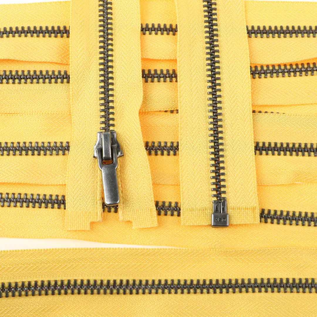 Yellow Open Metal Zippers Zipper for Overcoat buy garments accessories in bulk from China wholesaler at wholesale price free worldwide shipping Alibaba