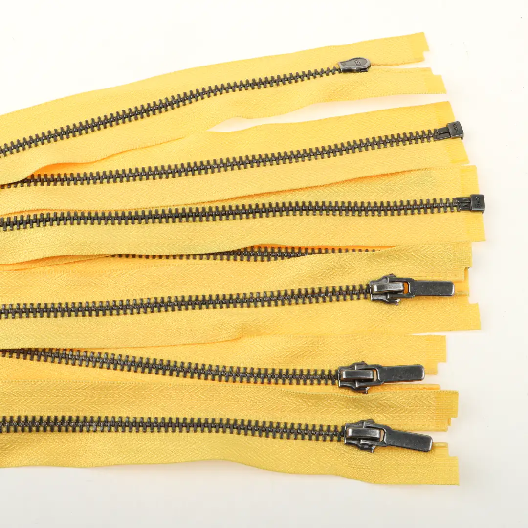 Yellow Open Metal Zippers Zipper for Overcoat buy garments accessories in bulk from China wholesaler at wholesale price free worldwide shipping Alibaba