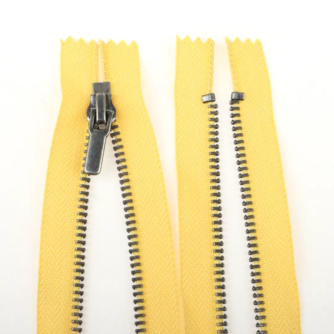 Yellow Close Metal Zippers Zipper for Overcoat buy garments accessories in bulk from China wholesaler at wholesale price free worldwide shipping Alibaba