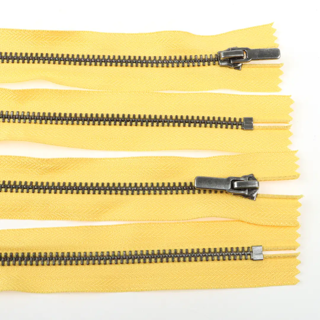 Yellow Close Metal Zippers Zipper for Overcoat buy garments accessories in bulk from China wholesaler at wholesale price free worldwide shipping Alibaba