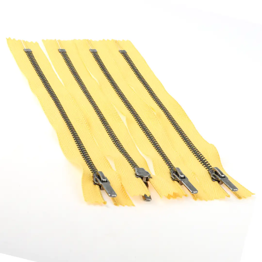 Yellow Close Metal Zippers Zipper for Overcoat buy garments accessories in bulk from China wholesaler at wholesale price free worldwide shipping Alibaba