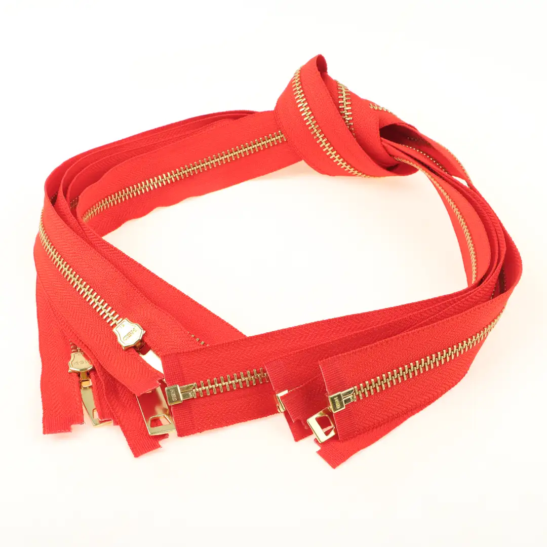 Red Open Metal Zippers Zipper for Overcoat buy garments accessories in bulk from China wholesaler at wholesale price free worldwide shipping Alibaba