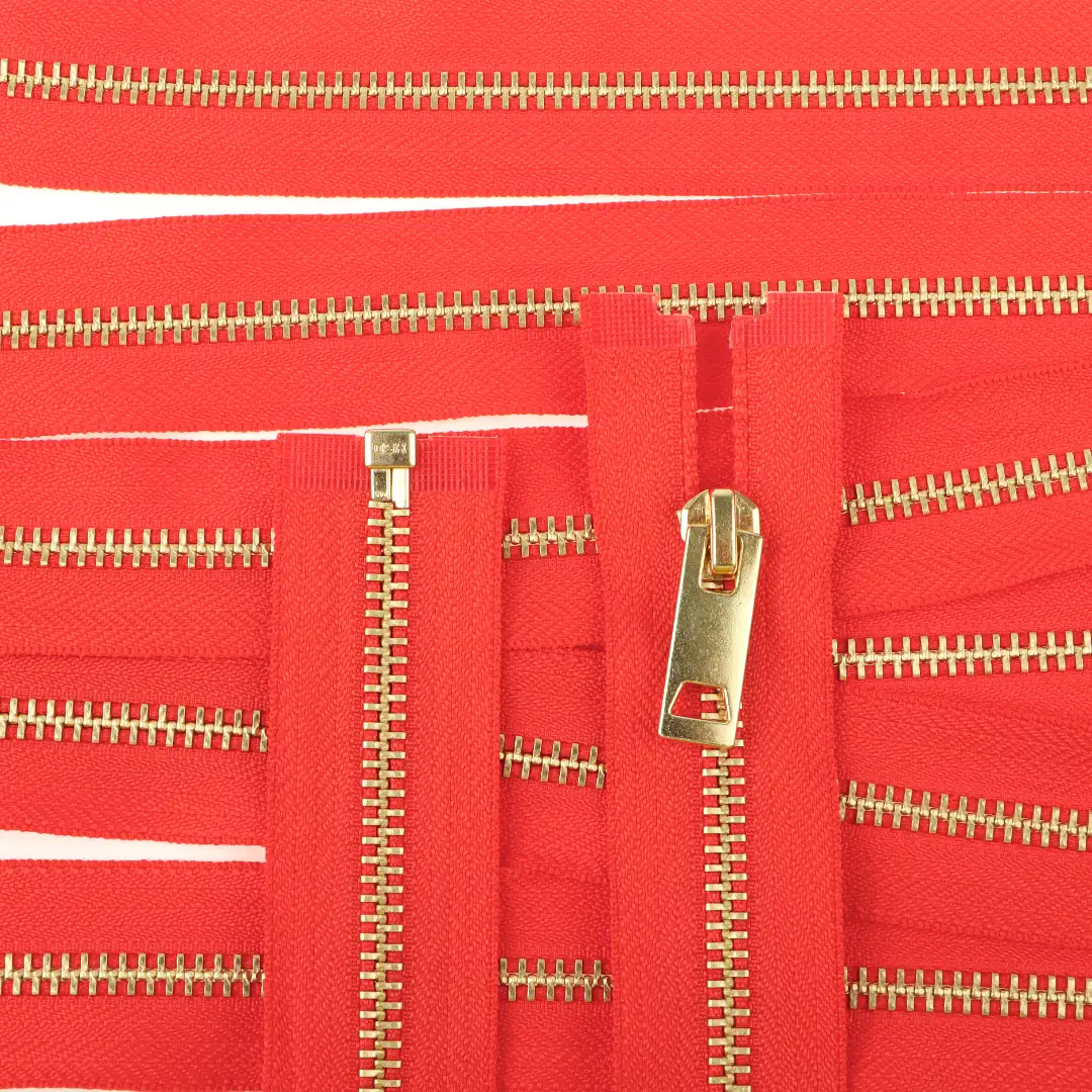 Red Open Metal Zippers Zipper for Overcoat buy garments accessories in bulk from China wholesaler at wholesale price free worldwide shipping Alibaba