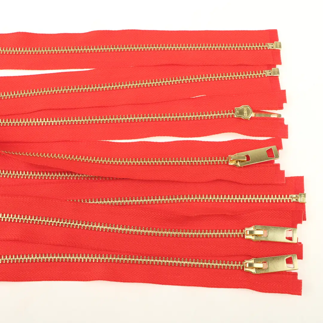 Red Open Metal Zippers Zipper for Overcoat buy garments accessories in bulk from China wholesaler at wholesale price free worldwide shipping Alibaba