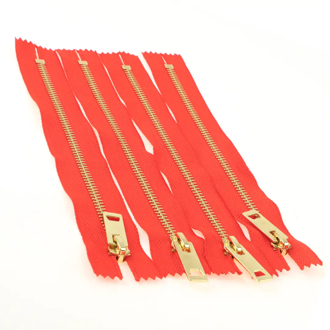 Red Close Metal Zippers Zipper for Overcoat buy garments accessories in bulk from China wholesaler at wholesale price free worldwide shipping Alibaba