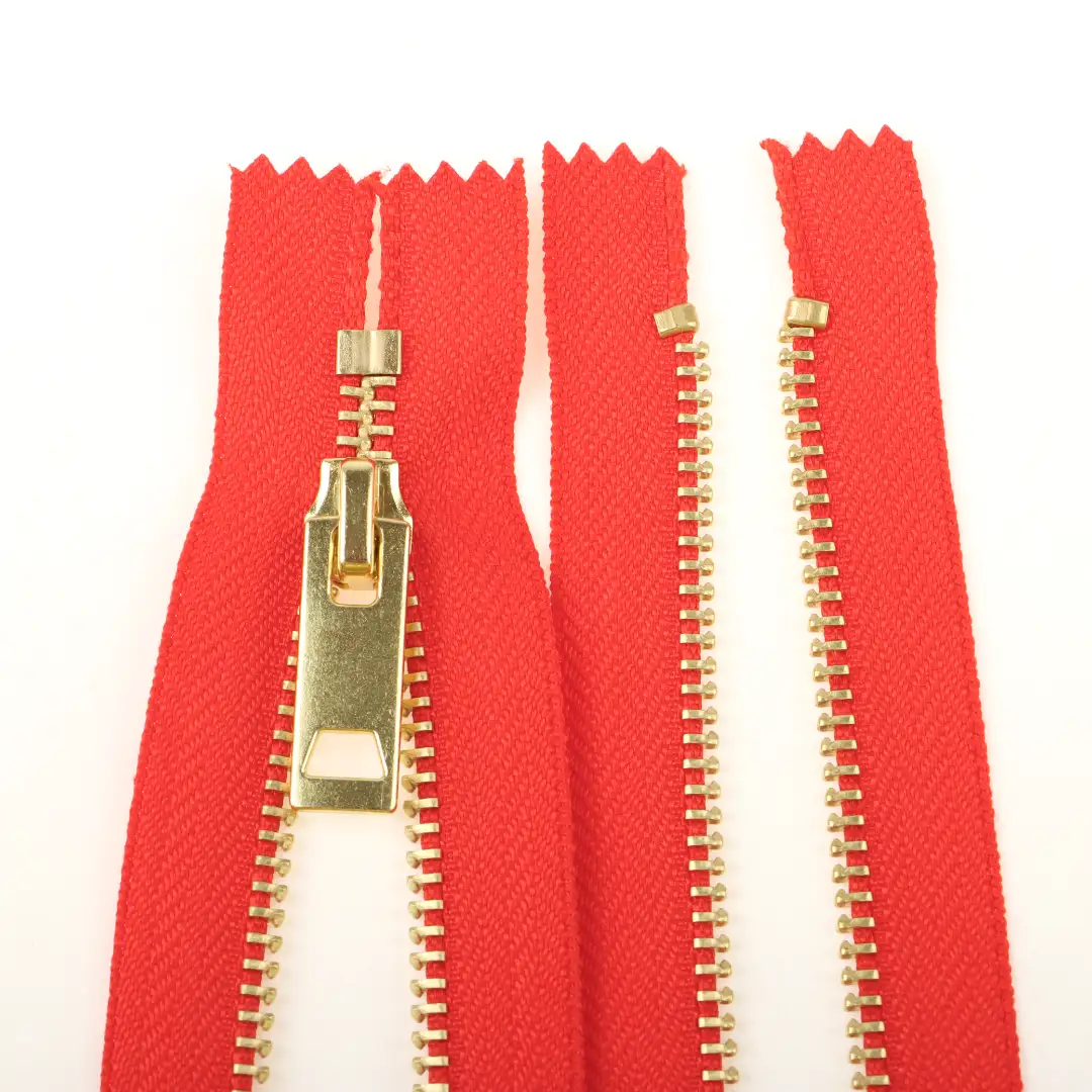 Red Close Metal Zippers Zipper for Overcoat buy garments accessories in bulk from China wholesaler at wholesale price free worldwide shipping Alibaba