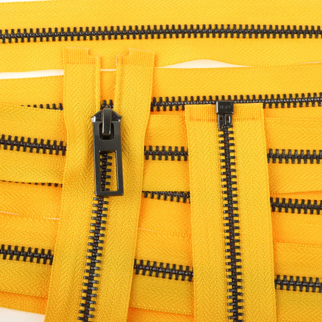 Yellow Open Metal Zippers Zipper for Overcoat buy garments accessories in bulk from China wholesaler at wholesale price free worldwide shipping Alibaba
