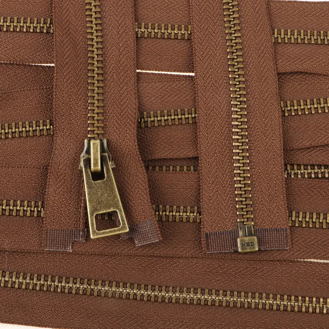 Brown Open Metal Zippers Zipper for Overcoat buy garments accessories in bulk from China wholesaler at wholesale price free worldwide shipping Alibaba